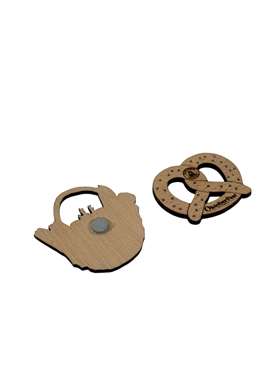 Magnete personalizzato in legno di faggio con incisione laser – forma su richiesta - immagine 2