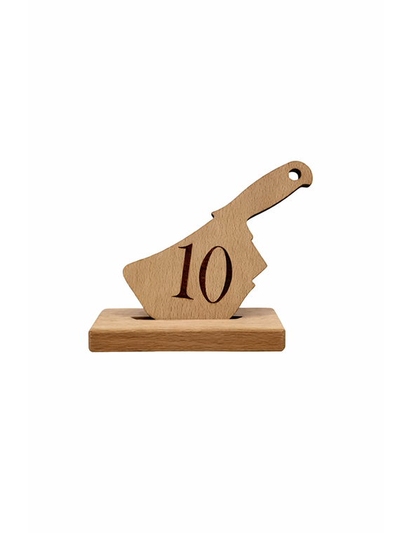 Segnaposto Mannaia Mini in legno con numerazione tavolo