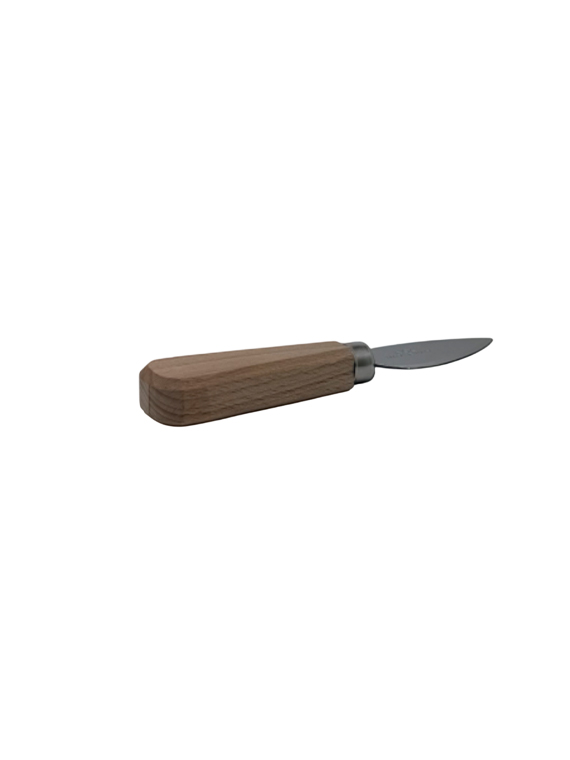 Coltello formaggio in acciaio inox con manico in faggio massello 14×3 cm - immagine 2