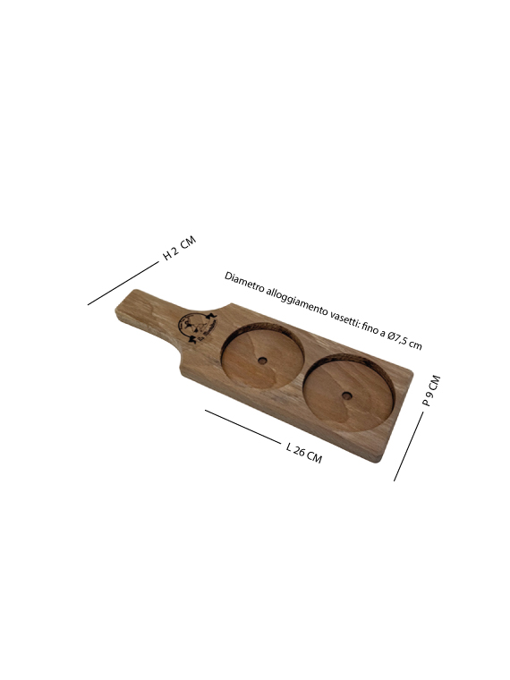 Porta vasetti in legno di faggio massello 28×9×h2 cm – gadget promozionale personalizzabile - immagine 5