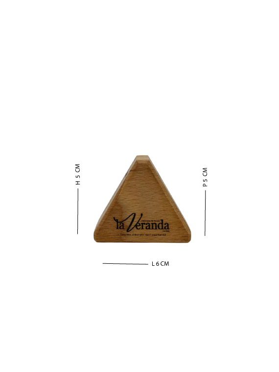 Segnaposto triangolo in legno di faggio massello con QR Code, logo e numerazione personalizzata - immagine 5