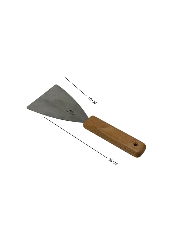 Spatola professionale flessibile in acciaio inox con manico in faggio massello 10×26 cm - immagine 5