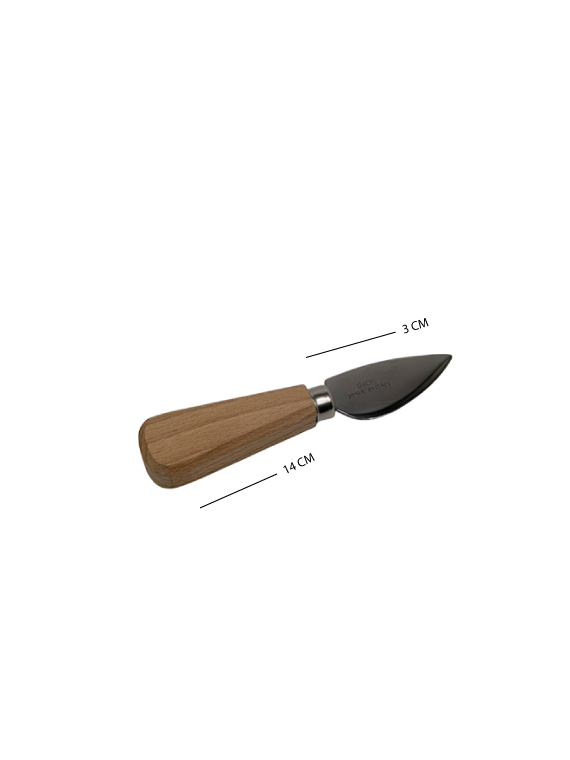 Coltello formaggio in acciaio inox con manico in faggio massello 14×3 cm - immagine 5