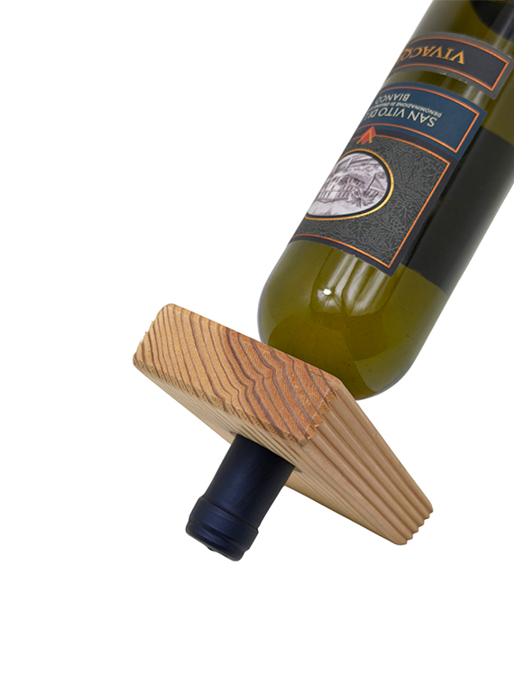 Porta bottiglia sospeso in legno massello di Douglas - immagine 4