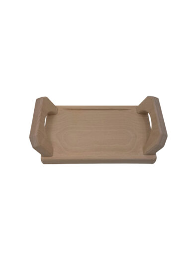 Vassoio aperitivo in legno di faggio massello con manici dim. 28x16x7 cm