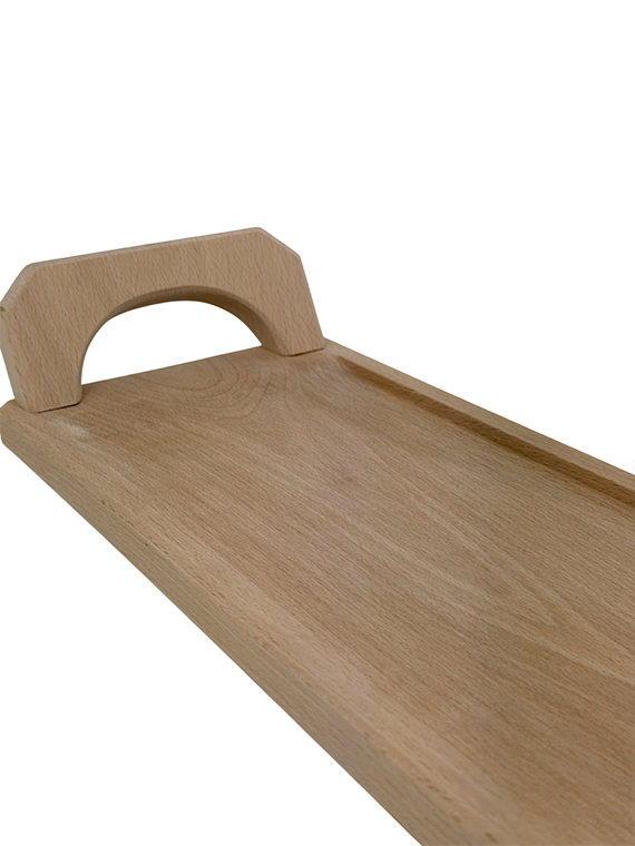 Tagliere da presentazione in legno di faggio massello 100×16×h8 cm con impugnatura - immagine 4