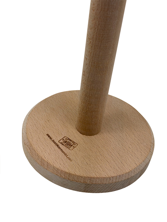 Porta asciugatutto in legno di faggio massello Ø13×h30 cm – rotolo incluso - immagine 3