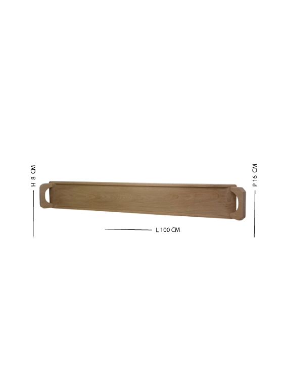Tagliere da presentazione in legno di faggio massello 100×16×h8 cm con impugnatura - immagine 6