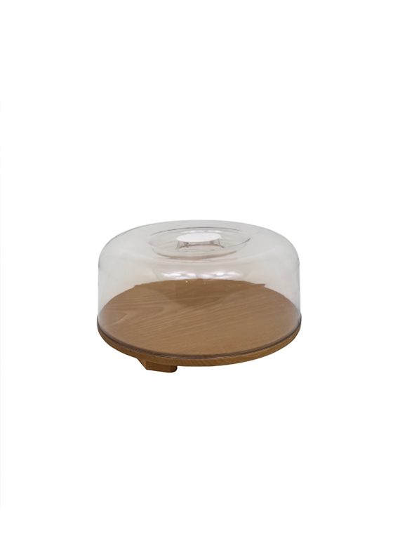 Contenitore copri vivande con base in faggio massello Ø31 cm e campana impilabile