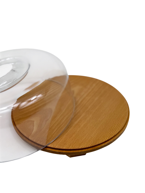Contenitore copri vivande con base in faggio massello Ø31 cm e campana impilabile - immagine 2