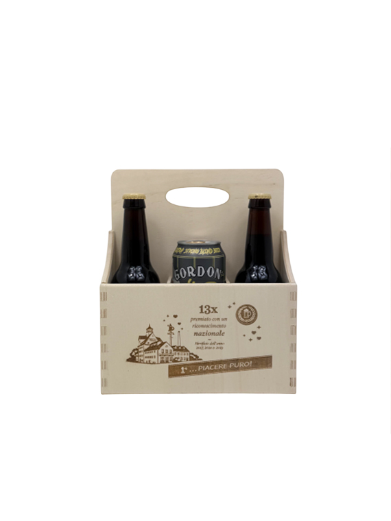 Cassettina porta birre in legno 6 posti con scomparti – personalizzabile con logo - immagine 2