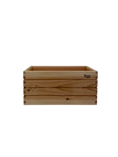 Cassetta in legno massello di Douglas con maniglie laterali 30×20×h14 cm