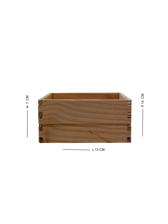 Cassetta in legno massello di Douglas 15×15×h7 cm – confezione regalo e presentazione - immagine 6