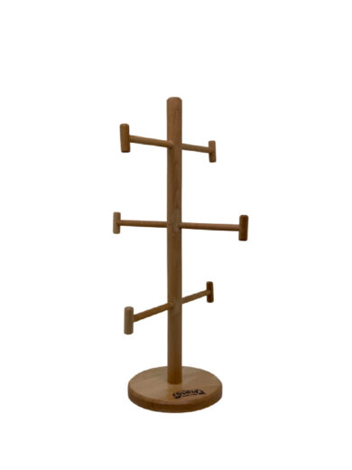 Porta pretzel da banco in legno di faggio massello 28&times;28&times;h50 cm &ndash; capacit&agrave; circa 18 pezzi