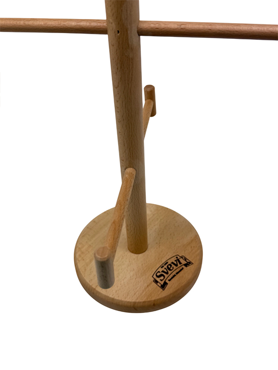 Porta pretzel da banco in legno di faggio massello 28×28×h50 cm – capacità circa 18 pezzi - immagine 3