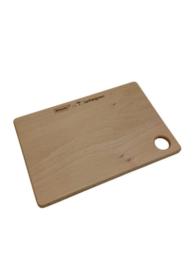 Tagliere in legno di faggio massello con foro 30×20×1,2 cm