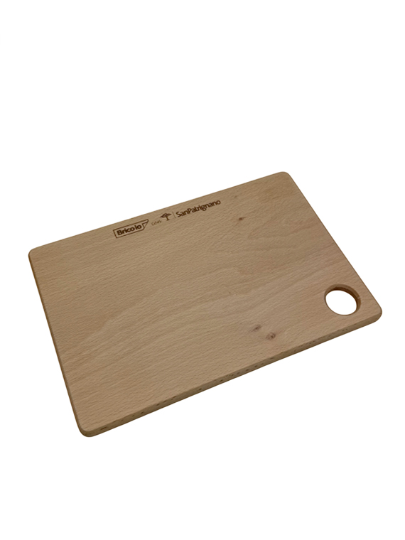Tagliere in legno di faggio massello con foro 30×20×1,2 cm