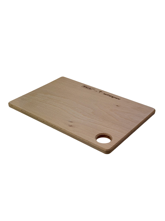 Tagliere in legno di faggio massello con foro 30×20×1,2 cm - immagine 3