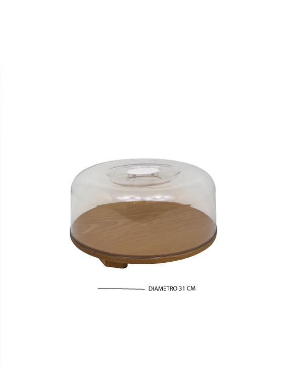 Contenitore copri vivande con base in faggio massello Ø31 cm e campana impilabile - immagine 5