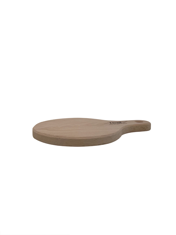 Tagliere tondo in legno di faggio massello con manico 28×19 cm - immagine 4