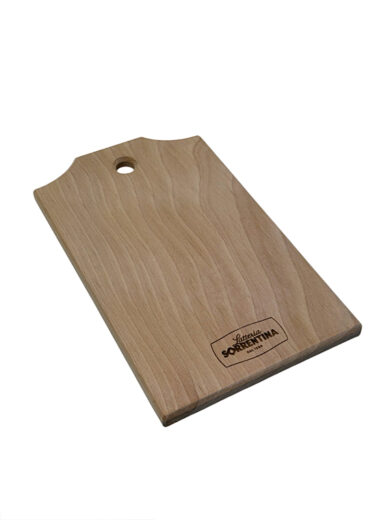 Tagliere in legno di faggio massello con foro 25&times;15&times;1,2 cm