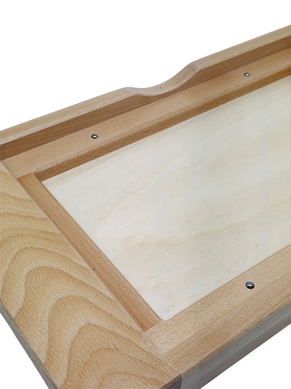 Vassoio in legno di faggio massello con pietra lavica dim. 40 × 25 cm - immagine 3