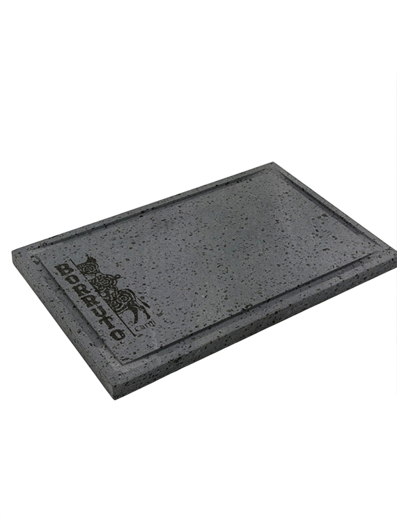 Vassoio in legno di faggio massello con pietra lavica dim. 40 × 25 cm - immagine 5