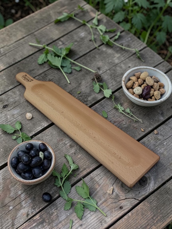 Tagliere porta wurstel gigante in legno di faggio massello 58×12 cm - immagine 4
