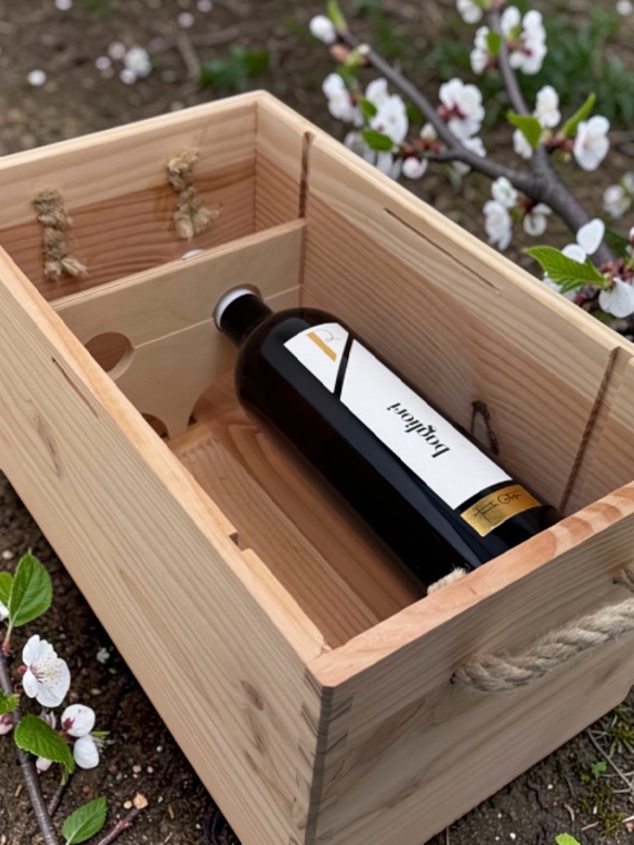 Cassetta vino in legno 4 posti bottiglia 75 cl con coperchio ad incastro e cintura di chiusura – personalizzabile - immagine 5