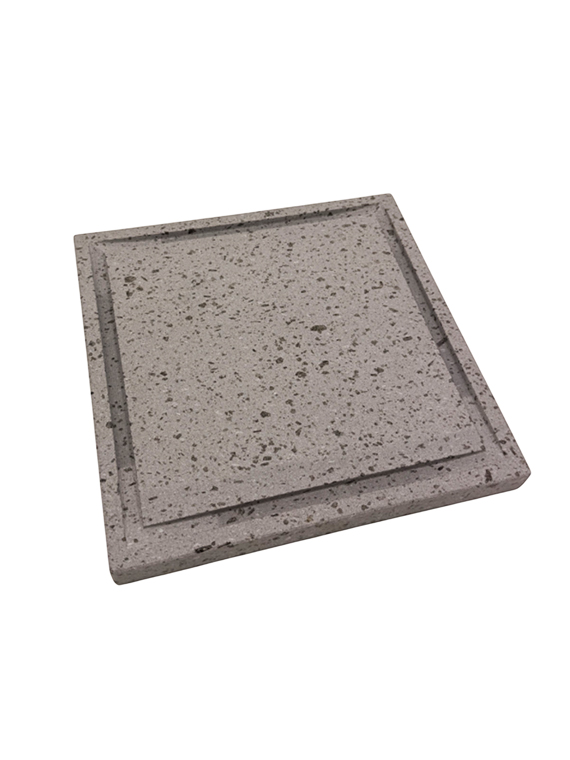 Vassoio in faggio con pietra lavica dim.Pietra 25x25 cm - immagine 4