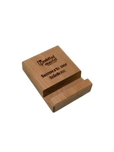 Supporto smartphone da tavolo in legno di faggio massello
