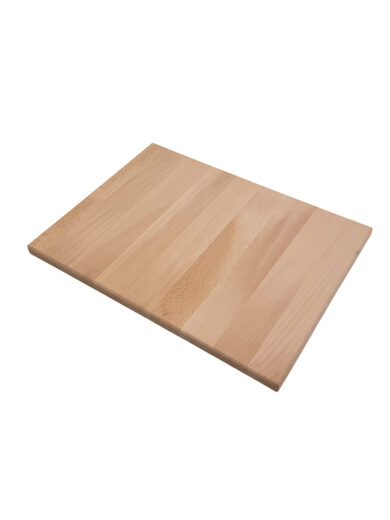 Tagliere professionale in legno di faggio massello con bordino blocca asse dim. 40x30 cm