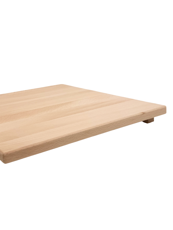 Tagliere professionale in legno di faggio massello con bordino blocca asse dim. 40x30 cm - immagine 2