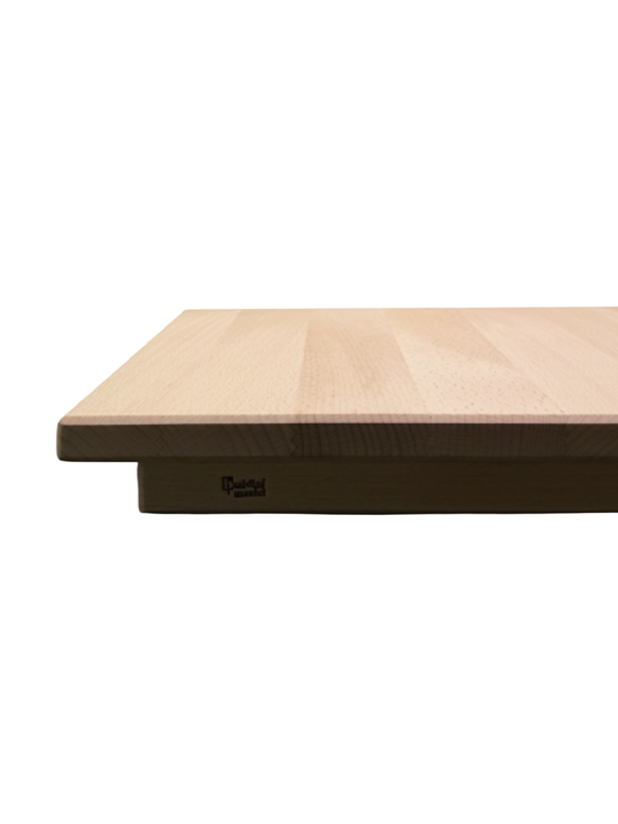 Tagliere professionale in legno di faggio massello con bordino blocca asse dim. 40x30 cm - immagine 4