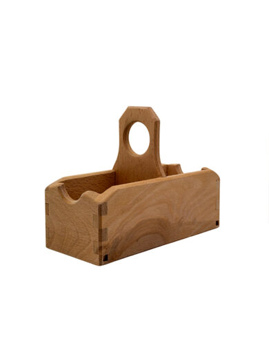Porta salse e condimenti in legno di faggio massello con manico