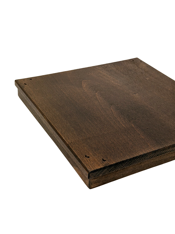 Vassoio quadrato in legno di faggio massello finitura noce dim. cm L20xP20 - immagine 3