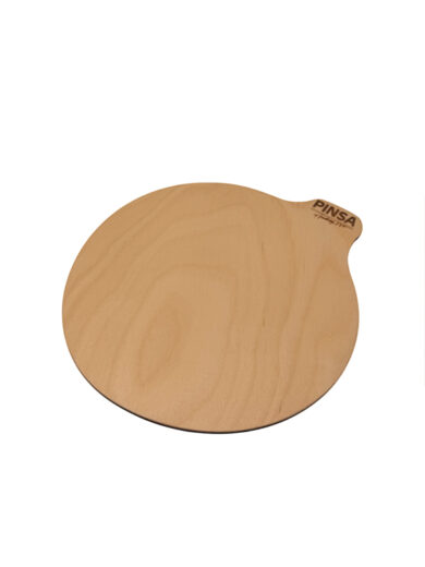 Tagliere tondo professionale in legno di betulla con manico – per pizza e servizio aperitivi