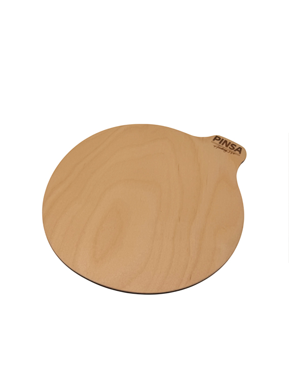 Tagliere tondo professionale in legno di betulla con manico – per pizza e servizio aperitivi