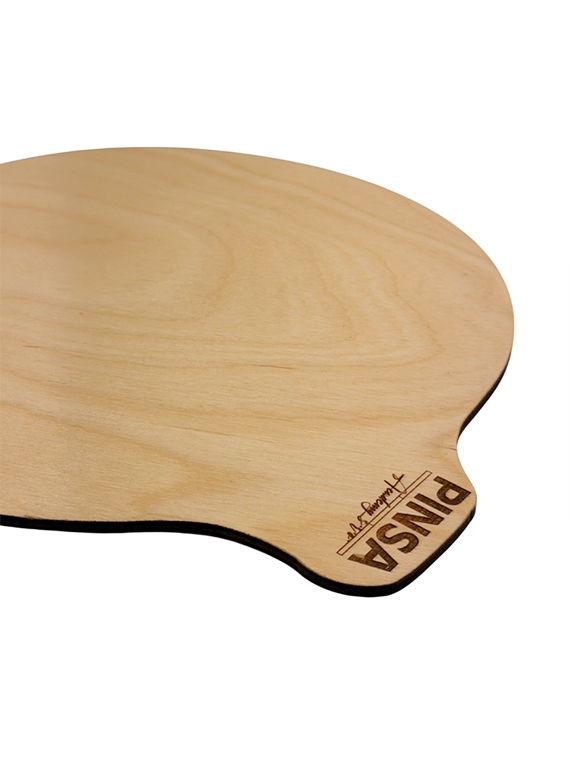 Tagliere tondo professionale in legno di betulla con manico – per pizza e servizio aperitivi - immagine 2