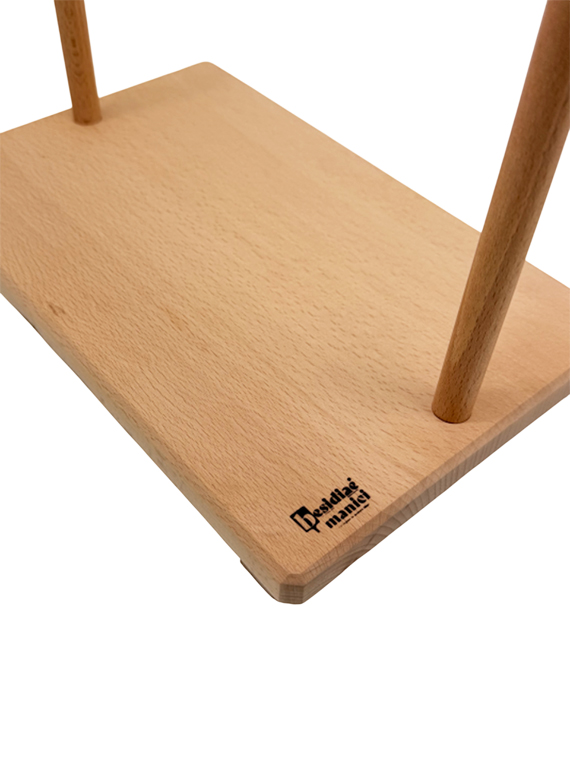 Tagliere appendi salumi in legno di faggio massello L28 x P18 x H27cm - immagine 2
