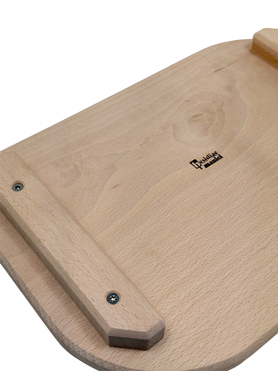 Tagliere professionale in legno di faggio massello L36xP24 cm per servizio pinsa romana - immagine 3