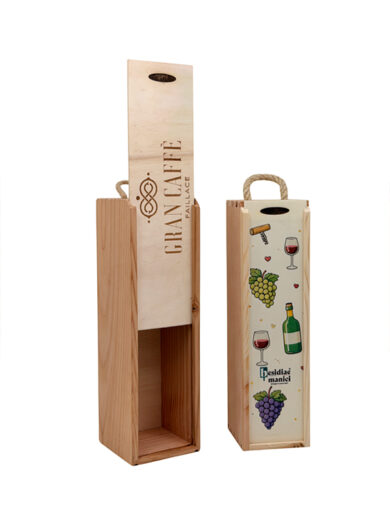 Cassetta vino in legno 1 posto bottiglia
