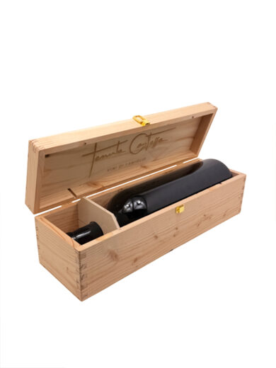 Cofanetto vino in legno di Douglas naturale 14×15×h49 cm per bottiglia 3 L