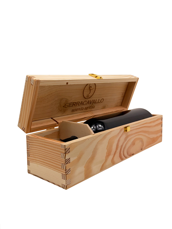 Cofanetto vino in legno di Douglas naturale 12,5×12,5×h43 cm per bottiglia Magnum 1,5 L - immagine 2