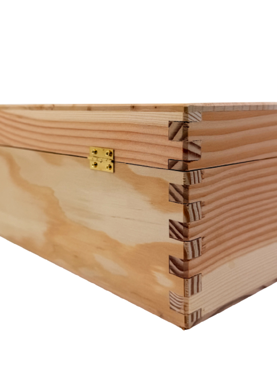 Cofanetto vino in legno di Douglas naturale 12,5×12,5×h43 cm per bottiglia Magnum 1,5 L - immagine 5