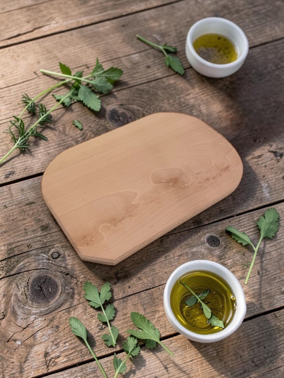 Tagliere professionale in legno di faggio massello L36xP24 cm per servizio pinsa romana - immagine 5