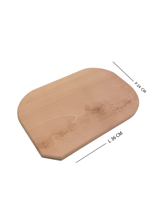 Tagliere professionale in legno di faggio massello L36xP24 cm per servizio pinsa romana - immagine 4