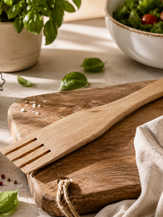 Forchettone cucina in legno di faggio massello - immagine 5