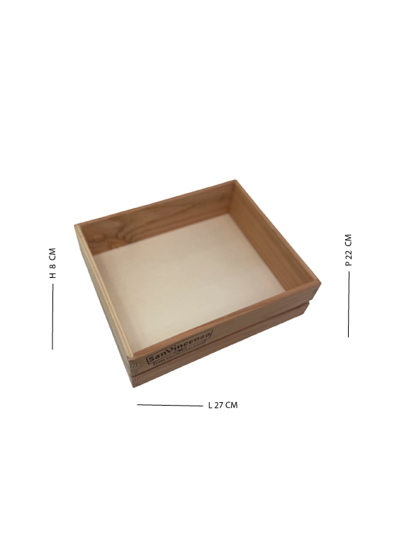 Cassetta in legno massello di Douglas 27×22×h8 cm – confezione regalo e presentazione - immagine 6