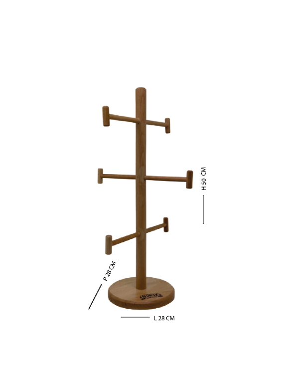 Porta pretzel da banco in legno di faggio massello 28×28×h50 cm – capacità circa 18 pezzi - immagine 8